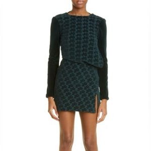 NWT J6 Green Asymmetric Drape Long Sleeve Backless Dress -Sz XS